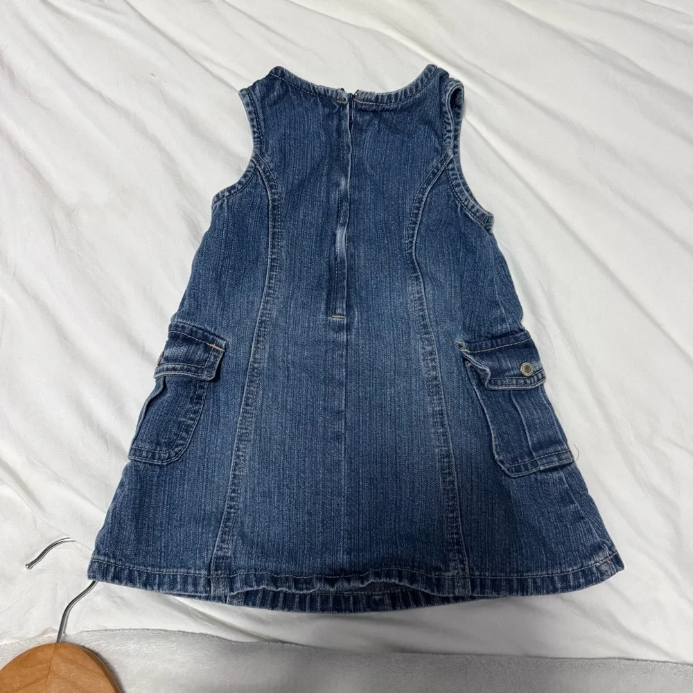 Vintage VTG Y2K 2003 Old Navy Baby Two Piece Pink Onsie Jean Dress Outfit